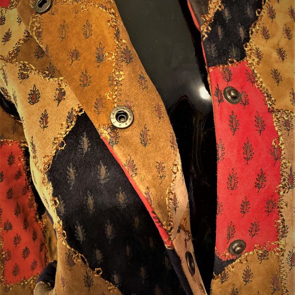 Papillon Suede & Leather Jacket S Large - Picture 3 of 6